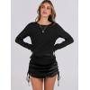 imageANRABESS Women 2 Piece Outfits Long Sleeve Sweater Top Mini Skirt Sets 2025 Fall Spring Lounge Travel Beach Clothing SetsBlack