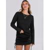 imageANRABESS Women 2 Piece Outfits Long Sleeve Sweater Top Mini Skirt Sets 2025 Fall Spring Lounge Travel Beach Clothing SetsBlack