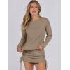 imageANRABESS Women 2 Piece Outfits Long Sleeve Sweater Top Mini Skirt Sets 2025 Fall Spring Lounge Travel Beach Clothing SetsCoffee