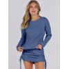 imageANRABESS Women 2 Piece Outfits Long Sleeve Sweater Top Mini Skirt Sets 2025 Fall Spring Lounge Travel Beach Clothing SetsDeep Blue