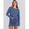 imageANRABESS Women 2 Piece Outfits Long Sleeve Sweater Top Mini Skirt Sets 2025 Fall Spring Lounge Travel Beach Clothing SetsDeep Blue
