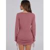 imageANRABESS Women 2 Piece Outfits Long Sleeve Sweater Top Mini Skirt Sets 2025 Fall Spring Lounge Travel Beach Clothing SetsDeep Pink