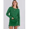 imageANRABESS Women 2 Piece Outfits Long Sleeve Sweater Top Mini Skirt Sets 2025 Fall Spring Lounge Travel Beach Clothing SetsGreen