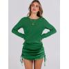 imageANRABESS Women 2 Piece Outfits Long Sleeve Sweater Top Mini Skirt Sets 2025 Fall Spring Lounge Travel Beach Clothing SetsGreen