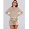 imageANRABESS Women 2 Piece Outfits Long Sleeve Sweater Top Mini Skirt Sets 2025 Fall Spring Lounge Travel Beach Clothing SetsKhaki