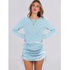 imageANRABESS Women 2 Piece Outfits Long Sleeve Sweater Top Mini Skirt Sets 2025 Fall Spring Lounge Travel Beach Clothing SetsLight Blue