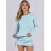 imageANRABESS Women 2 Piece Outfits Long Sleeve Sweater Top Mini Skirt Sets 2025 Fall Spring Lounge Travel Beach Clothing SetsLight Blue