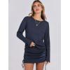 imageANRABESS Women 2 Piece Outfits Long Sleeve Sweater Top Mini Skirt Sets 2025 Fall Spring Lounge Travel Beach Clothing SetsNavy Blue