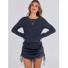 imageANRABESS Women 2 Piece Outfits Long Sleeve Sweater Top Mini Skirt Sets 2025 Fall Spring Lounge Travel Beach Clothing SetsNavy Blue