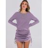 imageANRABESS Women 2 Piece Outfits Long Sleeve Sweater Top Mini Skirt Sets 2025 Fall Spring Lounge Travel Beach Clothing SetsPurple