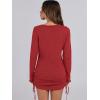 imageANRABESS Women 2 Piece Outfits Long Sleeve Sweater Top Mini Skirt Sets 2025 Fall Spring Lounge Travel Beach Clothing SetsRed