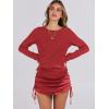 imageANRABESS Women 2 Piece Outfits Long Sleeve Sweater Top Mini Skirt Sets 2025 Fall Spring Lounge Travel Beach Clothing SetsRed