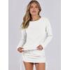 imageANRABESS Women 2 Piece Outfits Long Sleeve Sweater Top Mini Skirt Sets 2025 Fall Spring Lounge Travel Beach Clothing SetsWhite