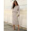 imageANRABESS Women 2 Piece Outfits Striped Sweater Skirt Sets 2025 Fall Casual Long Sleeve Pullover Top Lounge Travel Midi DressAlmond White
