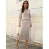 imageANRABESS Women 2 Piece Outfits Striped Sweater Skirt Sets 2025 Fall Casual Long Sleeve Pullover Top Lounge Travel Midi DressAlmond White