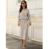 imageANRABESS Women 2 Piece Outfits Striped Sweater Skirt Sets 2025 Fall Casual Long Sleeve Pullover Top Lounge Travel Midi DressAlmond White
