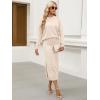 imageANRABESS Women 2 Piece Outfits Striped Sweater Skirt Sets 2025 Fall Casual Long Sleeve Pullover Top Lounge Travel Midi DressBeige