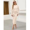 imageANRABESS Women 2 Piece Outfits Striped Sweater Skirt Sets 2025 Fall Casual Long Sleeve Pullover Top Lounge Travel Midi DressBeige