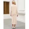 imageANRABESS Women 2 Piece Outfits Striped Sweater Skirt Sets 2025 Fall Casual Long Sleeve Pullover Top Lounge Travel Midi DressBeige
