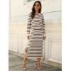 imageANRABESS Women 2 Piece Outfits Striped Sweater Skirt Sets 2025 Fall Casual Long Sleeve Pullover Top Lounge Travel Midi DressBeige Black