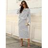 imageANRABESS Women 2 Piece Outfits Striped Sweater Skirt Sets 2025 Fall Casual Long Sleeve Pullover Top Lounge Travel Midi DressBlack White