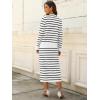imageANRABESS Women 2 Piece Outfits Striped Sweater Skirt Sets 2025 Fall Casual Long Sleeve Pullover Top Lounge Travel Midi DressBlack White