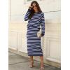 imageANRABESS Women 2 Piece Outfits Striped Sweater Skirt Sets 2025 Fall Casual Long Sleeve Pullover Top Lounge Travel Midi DressBlue White