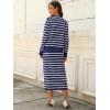 imageANRABESS Women 2 Piece Outfits Striped Sweater Skirt Sets 2025 Fall Casual Long Sleeve Pullover Top Lounge Travel Midi DressBlue White