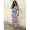 imageANRABESS Women 2 Piece Outfits Striped Sweater Skirt Sets 2025 Fall Casual Long Sleeve Pullover Top Lounge Travel Midi DressGrey White
