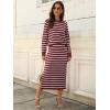 imageANRABESS Women 2 Piece Outfits Striped Sweater Skirt Sets 2025 Fall Casual Long Sleeve Pullover Top Lounge Travel Midi DressRed White