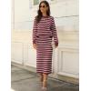 imageANRABESS Women 2 Piece Outfits Striped Sweater Skirt Sets 2025 Fall Casual Long Sleeve Pullover Top Lounge Travel Midi DressRed White