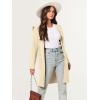 imageANRABESS Women Cardigan Open Front Oversized Casual Knit Hoodie Sweater Coatigan Lady Coat 2025 Fall Trendy OuterwearKhaki Beige