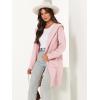 imageANRABESS Women Cardigan Open Front Oversized Casual Knit Hoodie Sweater Coatigan Lady Coat 2025 Fall Trendy OuterwearPink