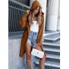imageANRABESS Women Cardigan Open Front Oversized Casual Knit Hoodie Sweater Coatigan Lady Coat 2025 Fall Trendy OuterwearRed Brown