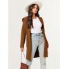 imageANRABESS Women Cardigan Open Front Oversized Casual Knit Hoodie Sweater Coatigan Lady Coat 2025 Fall Trendy OuterwearRed Brown