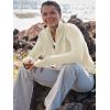 imageANRABESS Womens 2025 Fall Long Sleeve Half Zip Casual Oversized Ribbed Knit Pullover Sweater Top Thumb Hole Trendy OutfitsAlmond