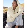 imageANRABESS Womens 2025 Fall Long Sleeve Half Zip Casual Oversized Ribbed Knit Pullover Sweater Top Thumb Hole Trendy OutfitsAlmond