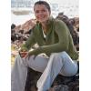 imageANRABESS Womens 2025 Fall Long Sleeve Half Zip Casual Oversized Ribbed Knit Pullover Sweater Top Thumb Hole Trendy OutfitsArmy Green