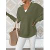 imageANRABESS Womens 2025 Fall Long Sleeve Half Zip Casual Oversized Ribbed Knit Pullover Sweater Top Thumb Hole Trendy OutfitsArmy Green