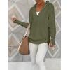 imageANRABESS Womens 2025 Fall Long Sleeve Half Zip Casual Oversized Ribbed Knit Pullover Sweater Top Thumb Hole Trendy OutfitsArmy Green