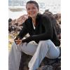 imageANRABESS Womens 2025 Fall Long Sleeve Half Zip Casual Oversized Ribbed Knit Pullover Sweater Top Thumb Hole Trendy OutfitsBlack