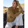 imageANRABESS Womens 2025 Fall Long Sleeve Half Zip Casual Oversized Ribbed Knit Pullover Sweater Top Thumb Hole Trendy OutfitsBrown