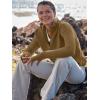 imageANRABESS Womens 2025 Fall Long Sleeve Half Zip Casual Oversized Ribbed Knit Pullover Sweater Top Thumb Hole Trendy OutfitsBrown