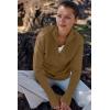 imageANRABESS Womens 2025 Fall Long Sleeve Half Zip Casual Oversized Ribbed Knit Pullover Sweater Top Thumb Hole Trendy OutfitsBrown