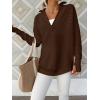 imageANRABESS Womens 2025 Fall Long Sleeve Half Zip Casual Oversized Ribbed Knit Pullover Sweater Top Thumb Hole Trendy OutfitsCoffee