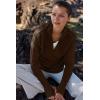 imageANRABESS Womens 2025 Fall Long Sleeve Half Zip Casual Oversized Ribbed Knit Pullover Sweater Top Thumb Hole Trendy OutfitsCoffee