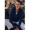 imageANRABESS Womens 2025 Fall Long Sleeve Half Zip Casual Oversized Ribbed Knit Pullover Sweater Top Thumb Hole Trendy OutfitsDark Blue