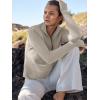 imageANRABESS Womens 2025 Fall Long Sleeve Half Zip Casual Oversized Ribbed Knit Pullover Sweater Top Thumb Hole Trendy OutfitsGray Apricot
