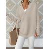 imageANRABESS Womens 2025 Fall Long Sleeve Half Zip Casual Oversized Ribbed Knit Pullover Sweater Top Thumb Hole Trendy OutfitsGray Apricot