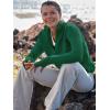 imageANRABESS Womens 2025 Fall Long Sleeve Half Zip Casual Oversized Ribbed Knit Pullover Sweater Top Thumb Hole Trendy OutfitsGreen